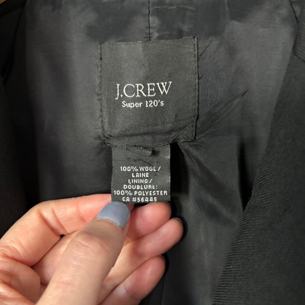 J.Crew Super 120s 100% Wool Blazer Jacket in Black Womens Size 4 Office Normcore - Picture 5 of 11